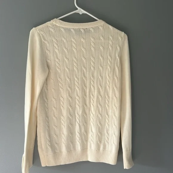 Talbots woman’s ivory cable knit small sweater - Picture 5 of 5